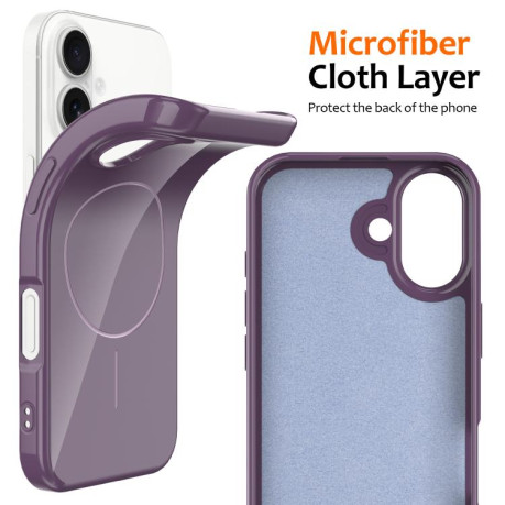 Противоударный чехол Glossy TPU Shockproof MagSafe на iPhone 17 - фиолетовый