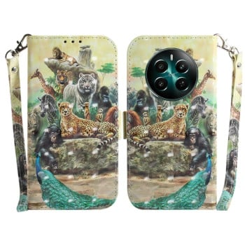 Чехол-книжка 3D Painting для Realme 12+ 5G/12 4G/13 4G 5G - Zoo