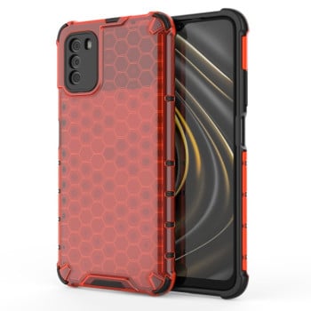Противоударный чехол Honeycomb на Xiaomi Poco M3 - красный