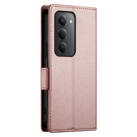 Чехол-книжка Side Buckle Magnetic Frosted Leather на Xiaomi Redmi 15 5G / 4G EU 171mm - розовое золото