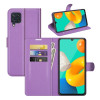 Чехол-книжка Litchi Texture на Samsung Galaxy M32/A22 4G - фиолетовый