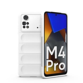 Силиконовый чехол Magic Flannel для Xiaomi Poco M4 Pro 4G - белый
