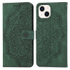Чехол-книжка Mandala Embossed Flip для iPhone 14 Plus - зеленый