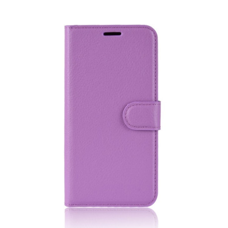 Кожаный чехол-книжка на Samsung Galaxy S10 Lite Litchi Texture фиолетовый