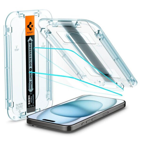 Комплект защитного стекла Spigen Glas.Tr &quot;EZ Fit&quot; для iPhone 15 Clear
