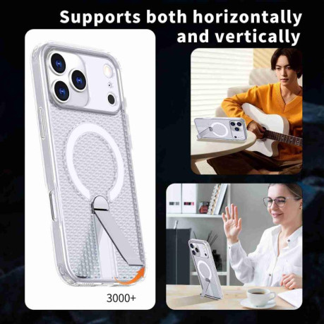 Чохол kalebol Honeycomb Cooling з MagSafe та підставкою на iPhone 17 Pro - прозорий