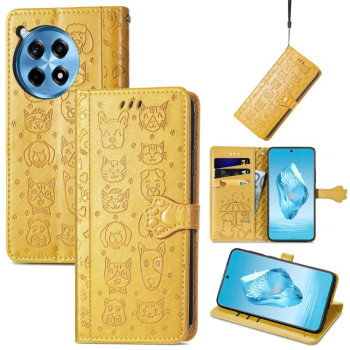 Чохол-книжка Cat and Dog для OnePlus 12R - жовтий