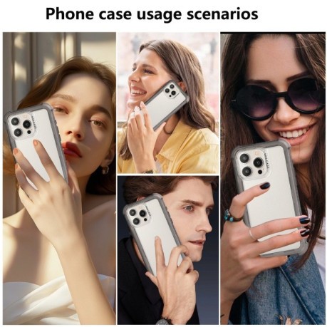 Протиударний чохол Matte TPU Hybrid PC 3-in-1 для iPhone 16 - сірий