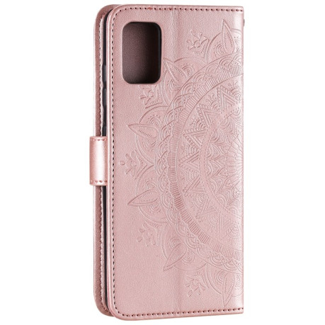 Чехол-книжка Totem Flower для Samsung Galaxy A03s - розовое золото