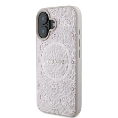 Оригинальный чехол Guess Saffiano MagSafe на iPhone 16 Plus - Pink