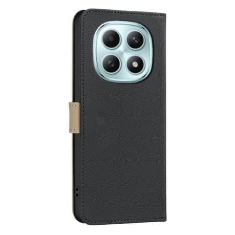 Чехол-книжка Splicing Color Hollow Flower Pattern RFID на Xiaomi Redmi Note 15 Pro 4G Global 163.2mm — чёрный