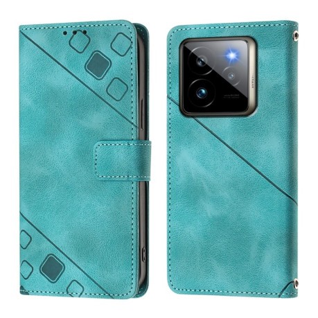 Чехол-книжка Skin-feel Embossed для Realme GT 7 Pro 5G - зеленый