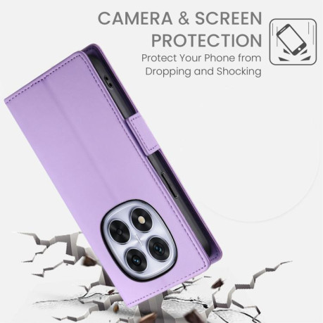 Чохол-книжка Side Buckle Magnetic Frosted Leather для Xiaomi Redmi Note 14 4G 164.84mm - фіолетовий