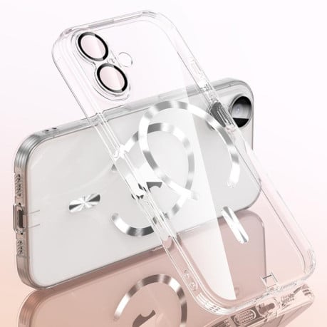 Чехол Plating Paint с MagSafe и защитой камеры на iPhone 17 - прозрачный