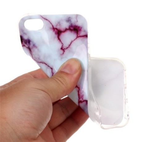 TPU Чехол Marbling фиолетовый для iPhone 5/ 5S/ SE