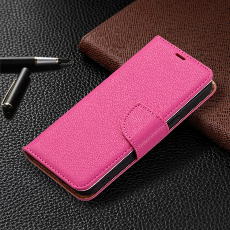 Чехол-книжка Litchi Texture Pure Color на iPhone 13 Pro Max - розовый