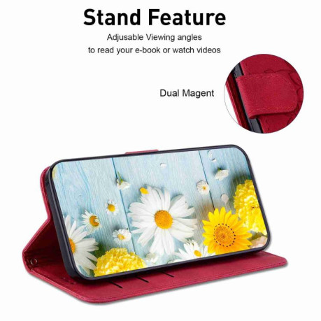 Чохол-книжка Lily Embossed Leather для Motorola Moto G05/E15 - червоний