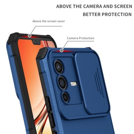 Протиударний чохол Stereoscopic Holder Sliding для Vivo V23 5G - синій