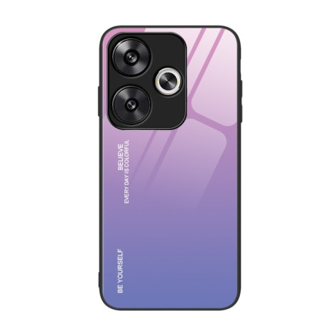 Скляний чохол Gradient Color для Xiaomi Poco F6 - рожево-фіолетовий