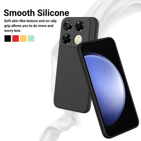 Силіконовий чохол Solid Color Liquid Silicone на Infinix Note 40 Pro 4G - чорний