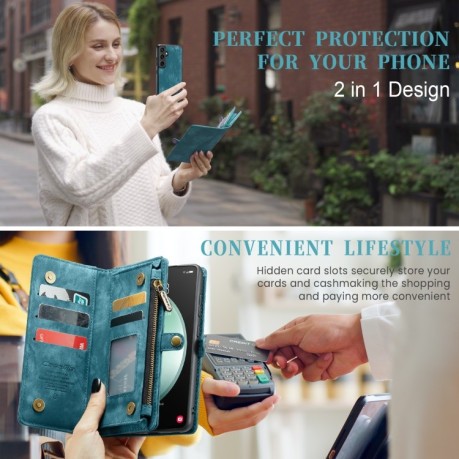 Чохол-гаманець CaseMe 008 Series Zipper Style для Samsung Galaxy S23 FE - синій