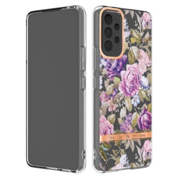 Протиударний чохол Flowers and Plants гібрид твердого та м'якого матеріалу для Samsung Galaxy A53 5G - Purple Peony
