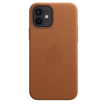 Кожаный Чехол Leather Case ( без MagSafe) Saddle Brown для iPhone 12 Mini