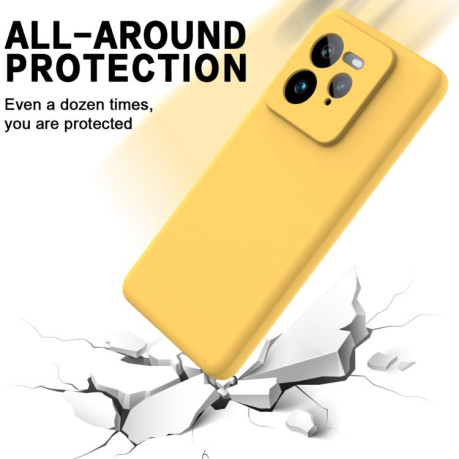 Силиконовый чехол Solid Color Liquid Silicone на Realme GT 7 Pro - желтый