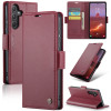 Чохол-книжка CaseMe 023 Butterfly Buckle Litchi RFID Anti-theft Leather для Samsung Galaxy A55 5G - винно-червоний