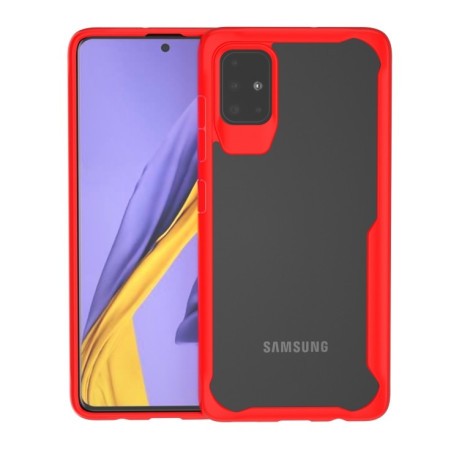 Противоударный чехол HMC на Samsung Galaxy A51-прозрачно-красный