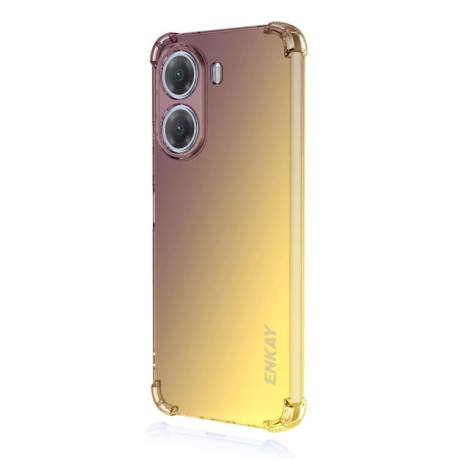 Протиударний чохол ENKAY Clear для Xiaomi Poco X7 Pro - чорно-золотий
