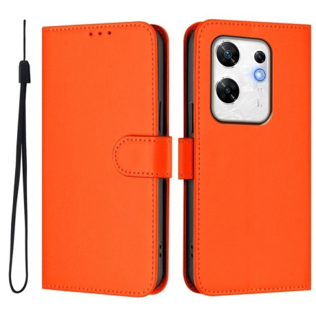Чехол-книжка Skin Feel Solid Color Leather для Infinix Zero 30 4G - оранжевый