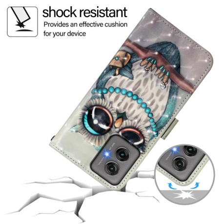 Чехол-книжка 3D Painting для Motorola Moto G55 - Owl