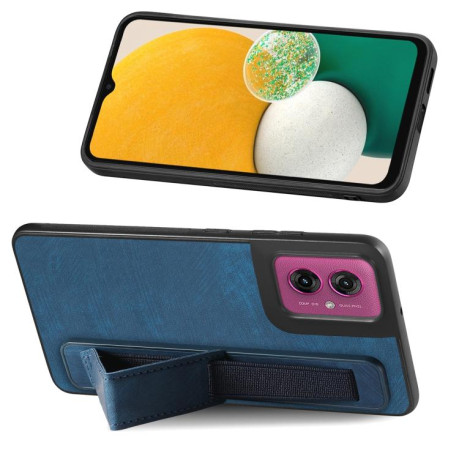 Протиударний чохол Retro Wristband Holder Leather Back для Motorola Moto G55 - синій