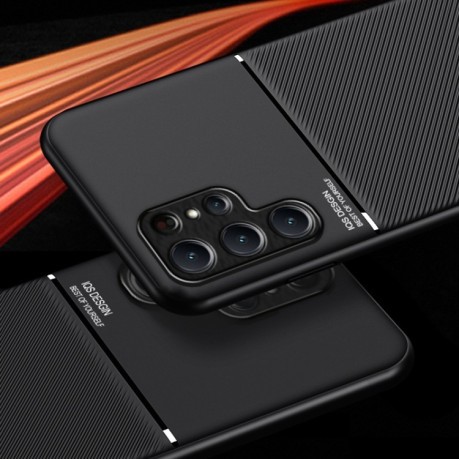Противоударный чехол Tilt Strip Grain на Samsung Galaxy S24+ 5G - красный