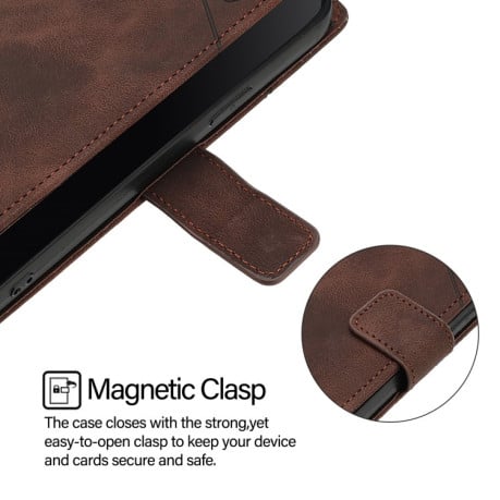 Чохол-книжка Skin-feel Embossed для Xiaomi 14T Pro - коричневий