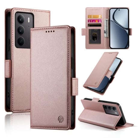 Чохол-книжка Side Buckle Magnetic Frosted Leather на Realme C75 / Realme 14x - золото