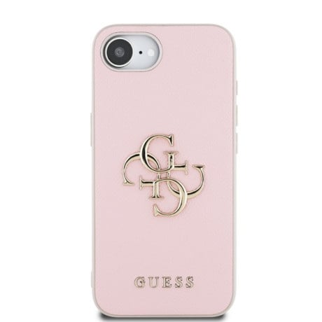 Оригінальний чохол Guess Grained 4G Metal Logo для iPhone 16e - Pink