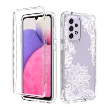 Противоударный чехол Transparent Painted для Samsung Galaxy A33 5G - White Flower