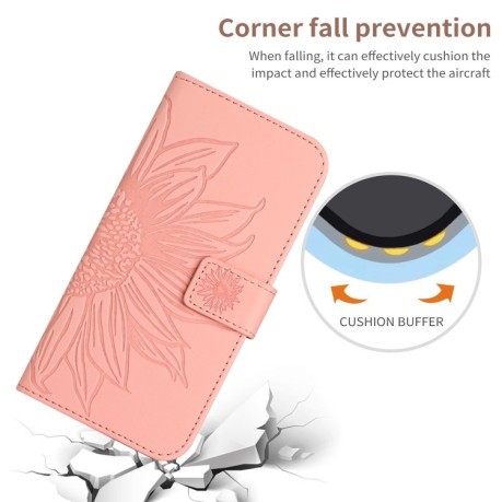 Чехол-книжка Skin Feel Sun Flower для Xiaomi Redmi 13C/Poco C65 4G - розовый