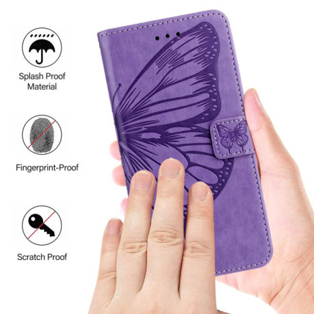 Чехол-книжка Embossed Butterfly для OPPO Reno13 F/Reno13 FS- фиолетовый