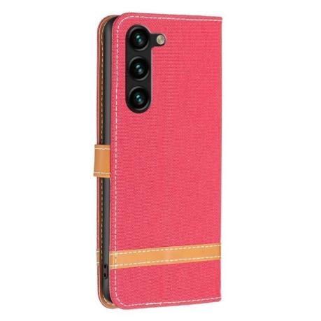Чехол-книжка Color Matching Denim Texture на Samsung Galaxy S25+ 5G - красный
