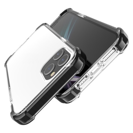 Протиударний акриловий чохол Four-corner на iPhone 12 Pro Max - прозоро-чорний
