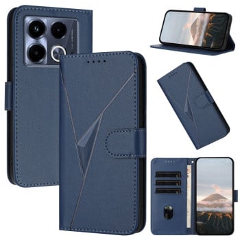 Чехол-книжка Triangle Pattern Buckle Clasp Leather на Infinix Note 40 4G - синий