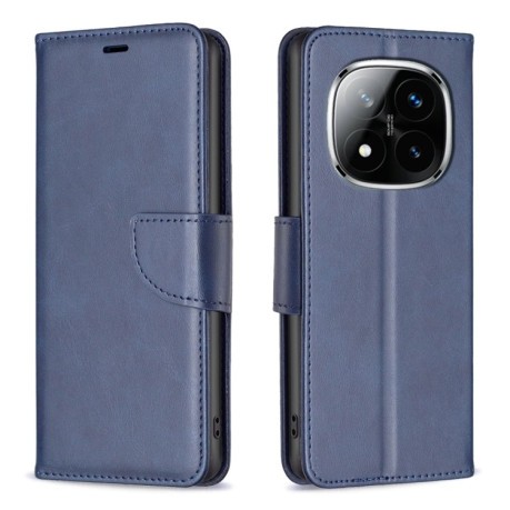 Чехол-книжка Lambskin Texture Pure Color для Xiaomi Redmi Note 14 Pro 5G / Note 14 Pro+ 5G - синий