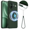Силиконовый чехол Shockproof Silicone с Magsafe для Xiaomi Redmi K80 Pro / Poco F7 Ultra — тёмно-зелёный
