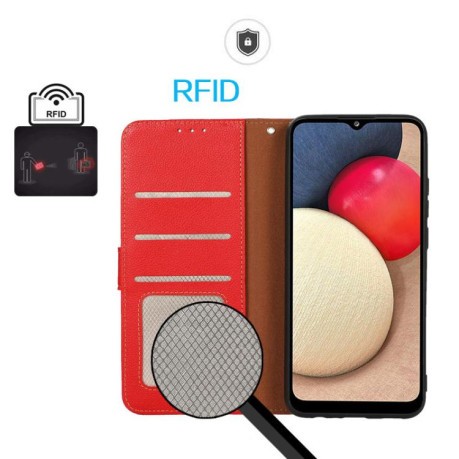 Чехол-книжка KHAZNEH Litchi Texture для OnePlus 13R/Ace 5/Ace 5 Pro - красный