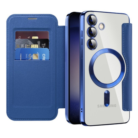 Чохол-книжка Shield MagSafe RFID Anti-theft Leather  для Samsung Galaxy S25+ 5G - синій