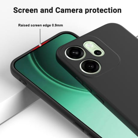 Силиконовый чехол Solid Color Liquid Silicone на OPPO Reno14 F 5G Global - черный