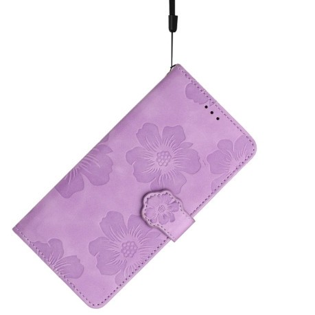 Чохол-книжка Flower Embossing Pattern для Xiaomi Redmi Note 14 4G - фіолетовий
